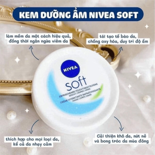 Kem Dưỡng Ẩm NIVEA Soft Cho Cả Da Mặt Và Toàn Thân Dưỡng Da Mềm Mịn 200ml