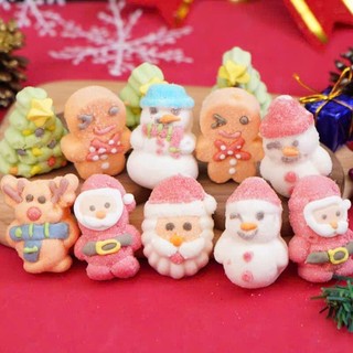 [Hàng mới về]Kẹo bông marshmallow Noel cao cấp. Với bộ kẹo bông marshmallow tạo hình ông già Noel,người tuyết,tuần lộc..