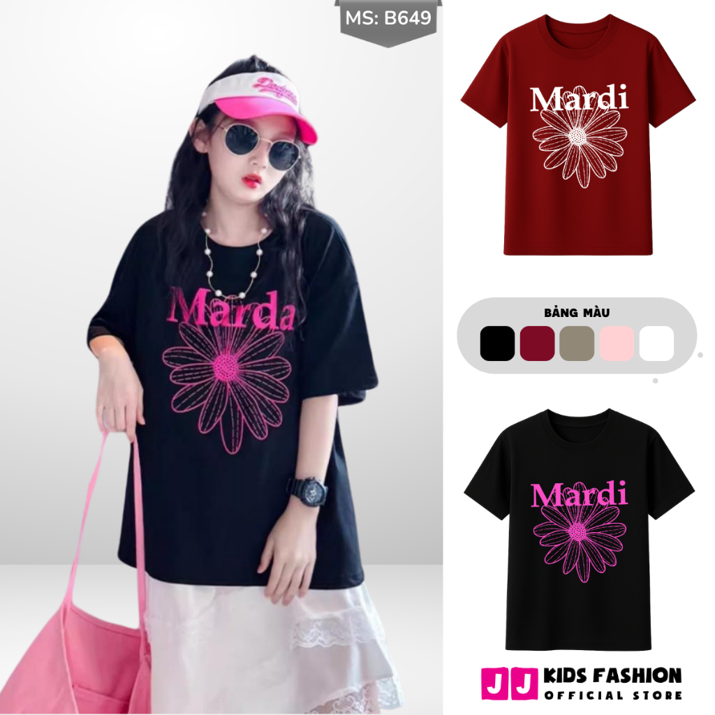 Áo Thun Ngắn Tay Cho Bé Trai, Bé Gái In Hình Năng Động, Cổ Tròn B649 | JJ Kids Fashion