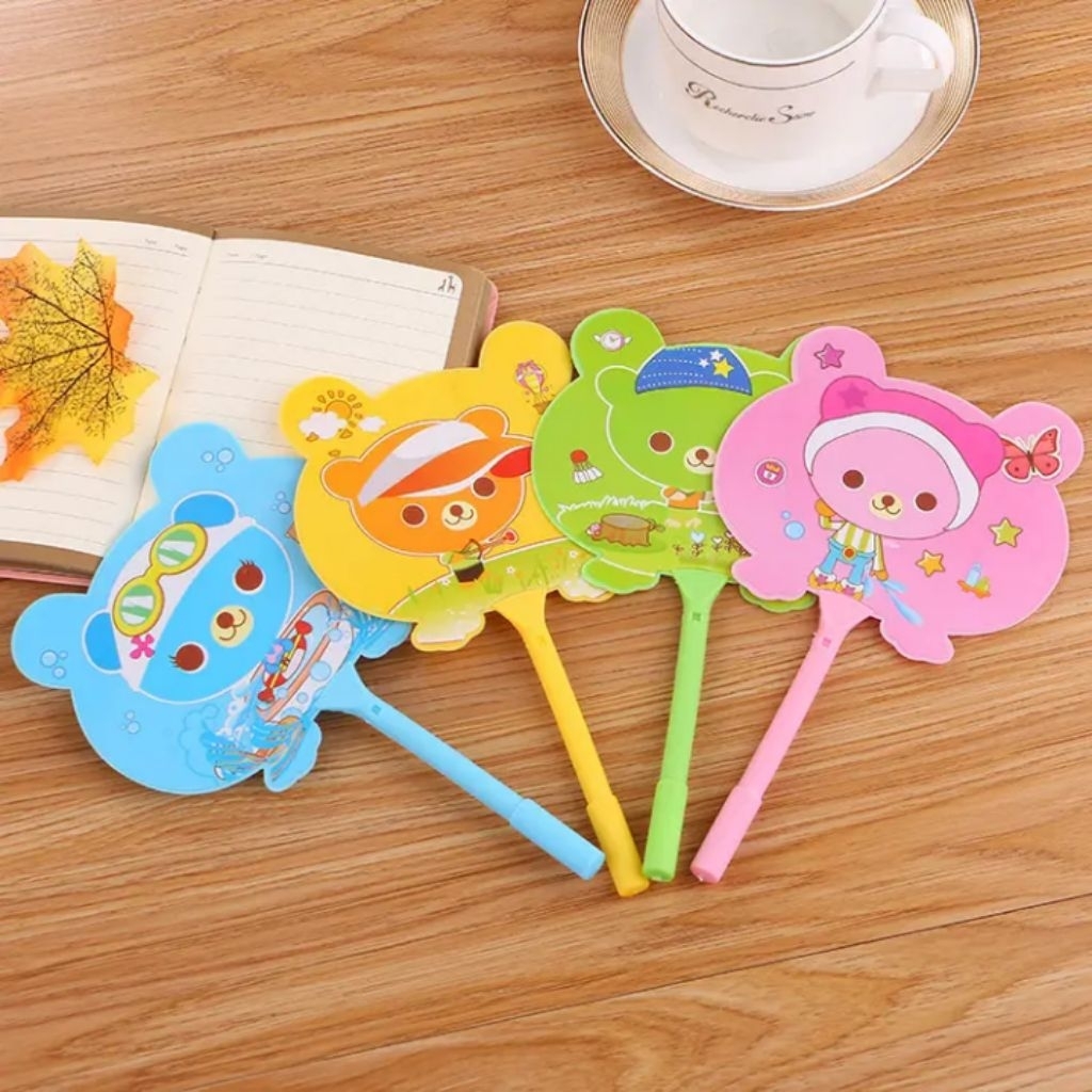 Bút bi mực xanh quạt hình Kawaii (2 cây)