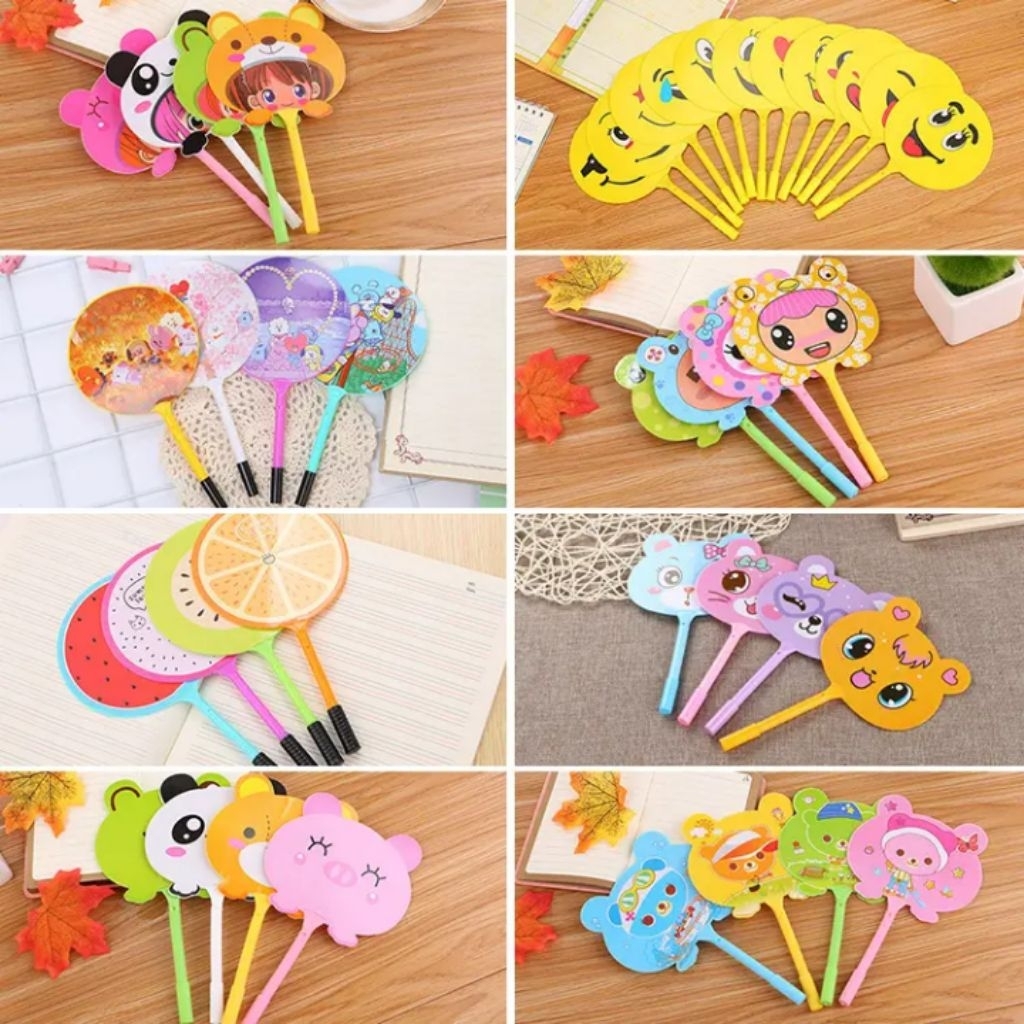 Bút bi mực xanh quạt hình Kawaii (2 cây)