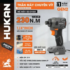 Máy Bắn Vít HUKAN G2-CV231, 4 Tốc độ, 4 Chức năng - Lực Siết 230N.m - Động Cơ Không Thổi Than