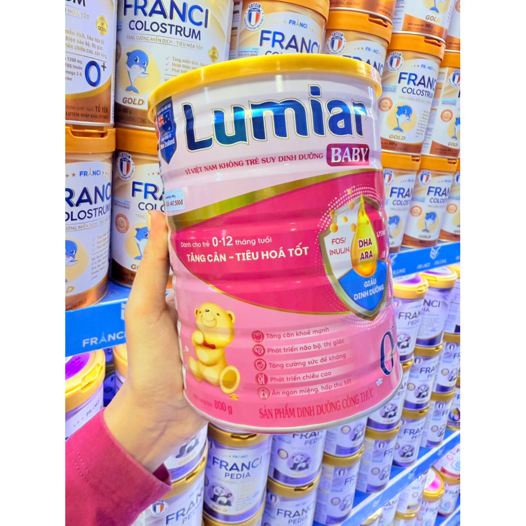 Sữa Bột Lumiar Baby 0+/1+ Tăng cân nhanh, tiêu hóa khoẻ (850g)