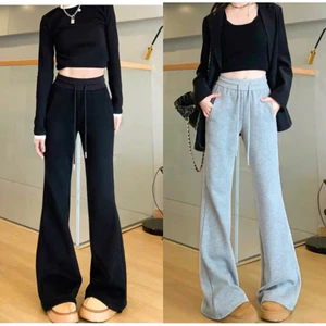 Quần Ống Loe Nỉ 2 Da Basic Cạp Chun Nâng V3 Tông Dáng Siêu Hot
