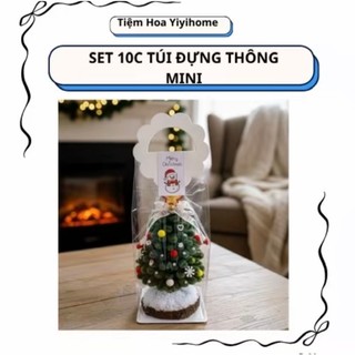 SET 10 CÁI TÚI ĐỰNG CÂY THÔNG NOEL, CHẬU HOA MINI HANDMADE DIY YIYIHOME CHO MÙA LỄ