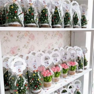 SET 10 CÁI TÚI ĐỰNG CÂY THÔNG NOEL, CHẬU HOA MINI HANDMADE DIY YIYIHOME CHO MÙA LỄ