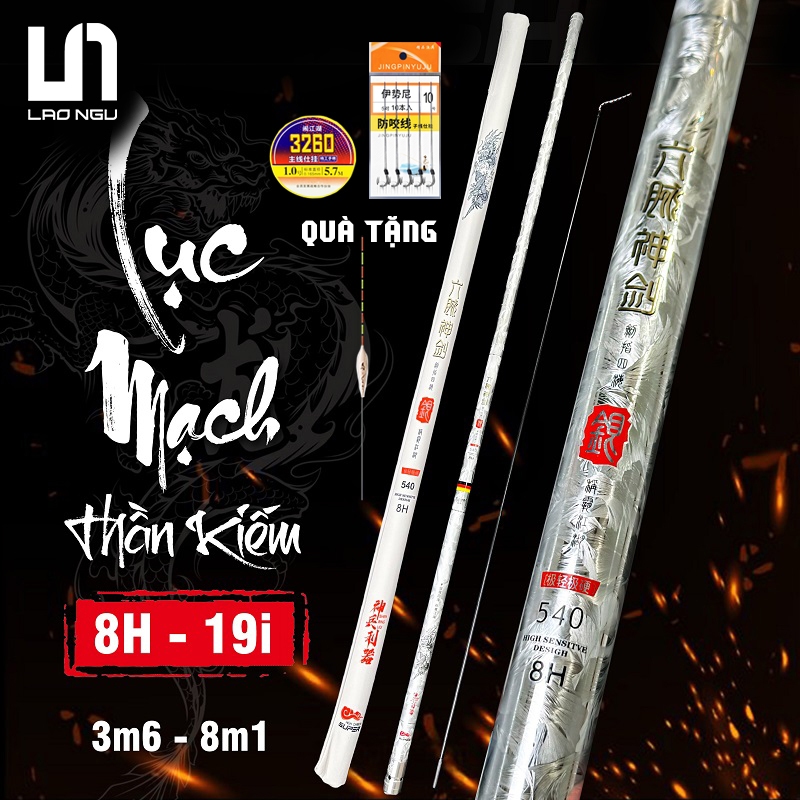 Cần Câu Tay Lục Mạch Thần Kiếm 8H Bản Săn Hàng Cần Câu Đài Câu Đơn Carbon Xoắn X Tặng Kèm Ngọn Phụ
