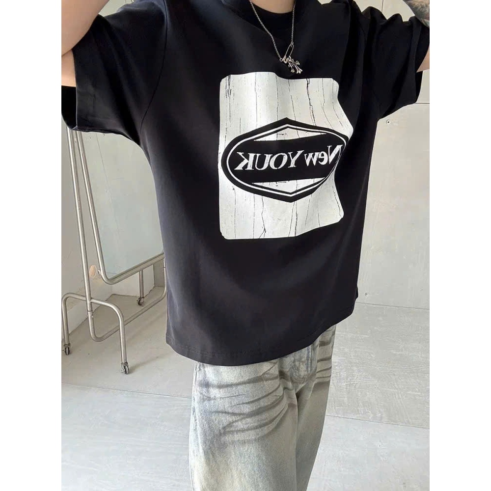 Áo thun Stee Cổ tròn NEW YOUK Localbrand ICVCVNI Unisex
