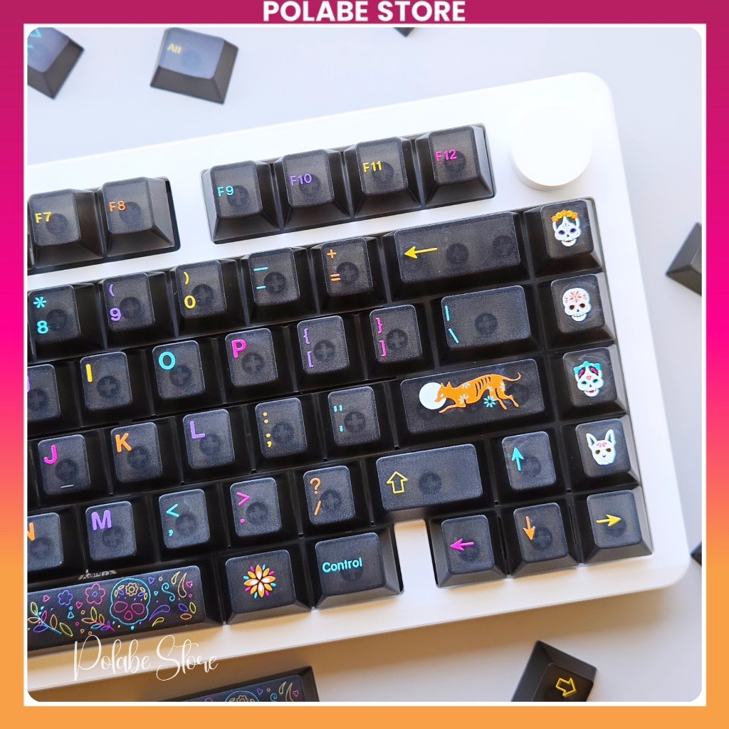 Keycap Mictlan PC cherry profile Keycap Aifei Mictlan trong suốt xuyên led bàn phím Polabe Store | BigBuy360 - bigbuy360.vn