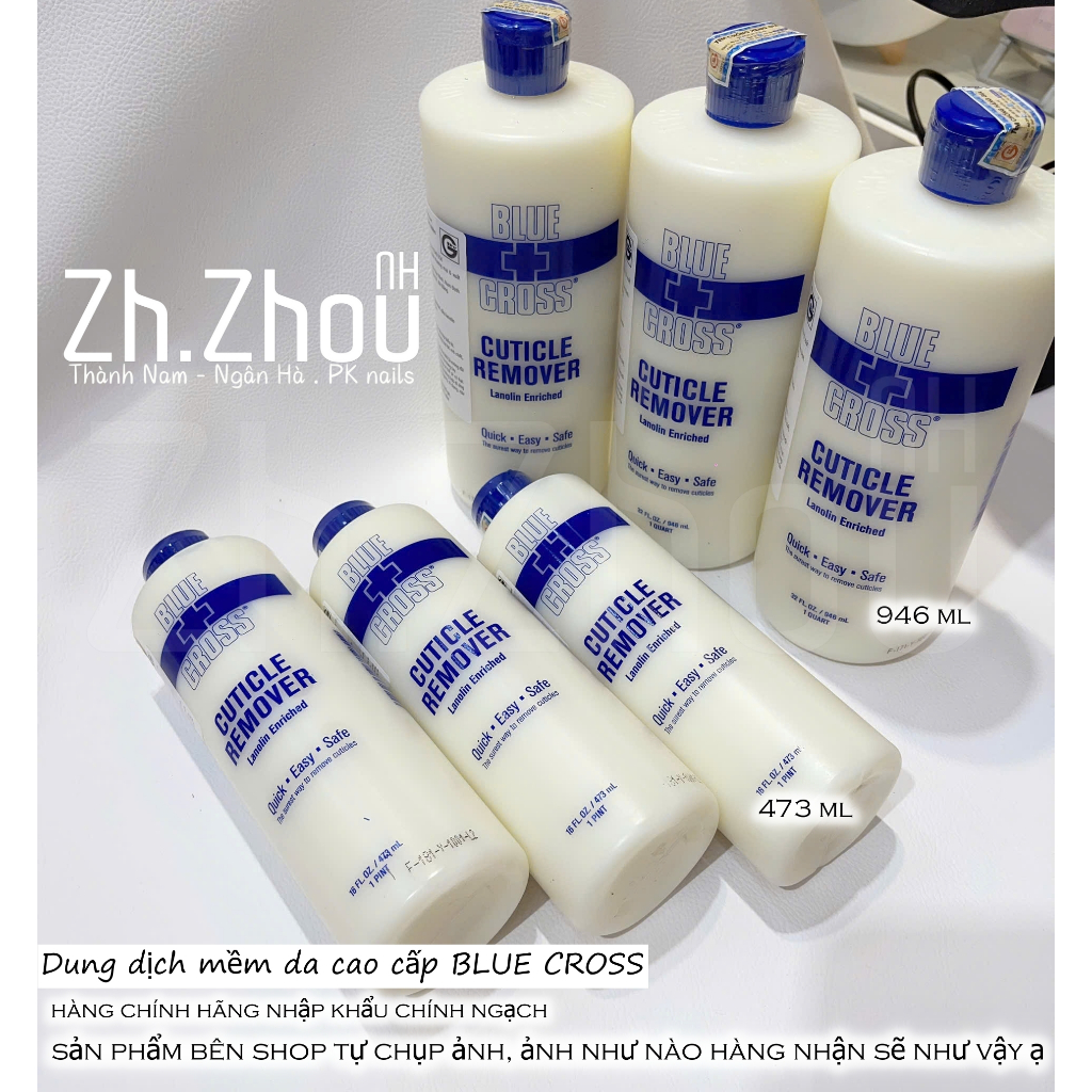 Dung dịch mềm da Blue cross , mềm da mỹ không cần ngâm nước chai 946 ML, kem mềm da không cần ngâm