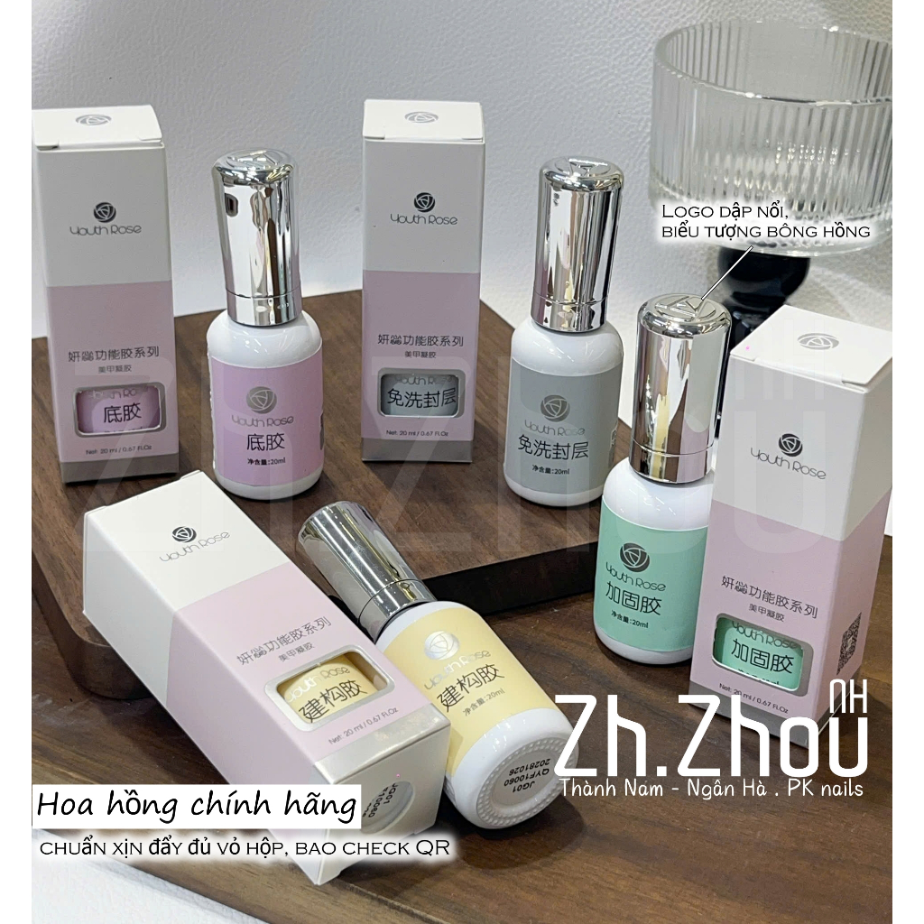 BASE , TOP , CỨNG MÓNG 20ML  Hoa Hồng, base top hoa hồng 20ml ( Sơn Bóng , Sơn Lót , Sơn Gia Cường )