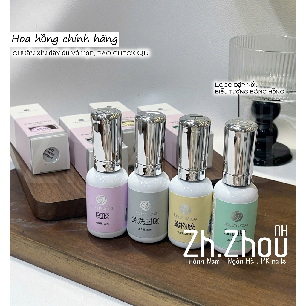BASE , TOP , CỨNG MÓNG 20ML  Hoa Hồng, base top hoa hồng 20ml ( Sơn Bóng , Sơn Lót , Sơn Gia Cường )