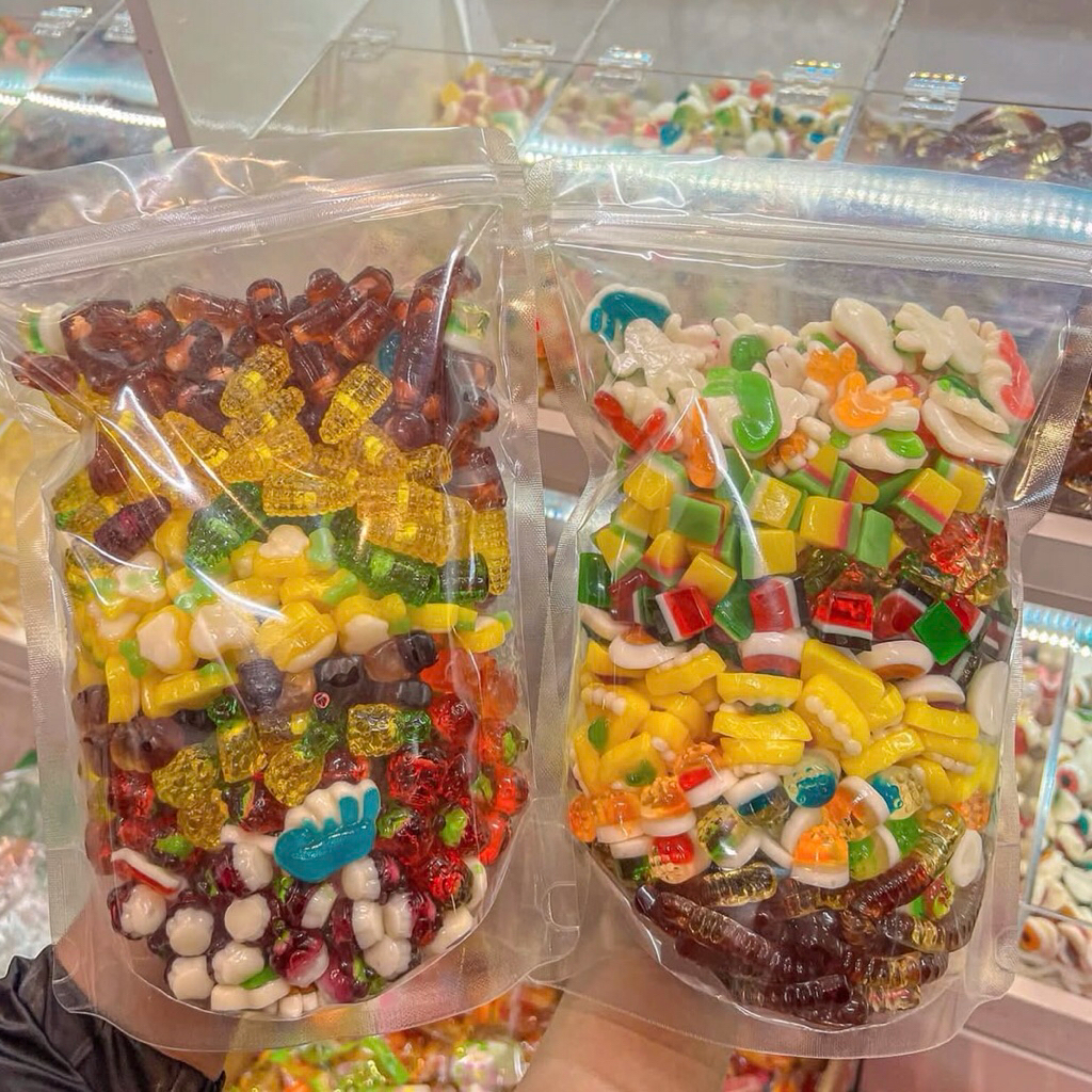 Túi 1Kg Kẹo Dẻo Chip Có Nhân, Phủ Đường Nhiều Loại Mix Vị, Buffet Kẹo Dẻo