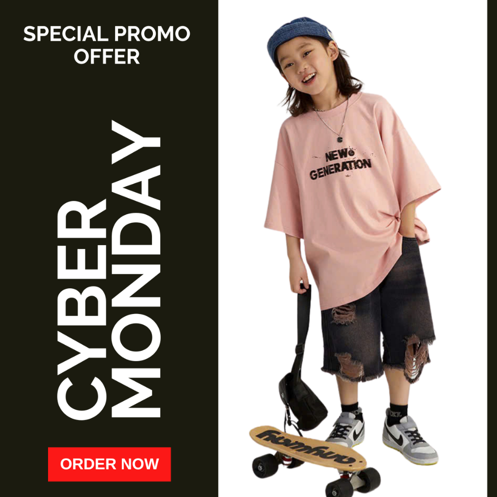Áo Thun Trẻ Em JJ Kids Fashion NEW GENERATION – Form Rộng Năng Động cho Bé 4–14 Tuổi B670