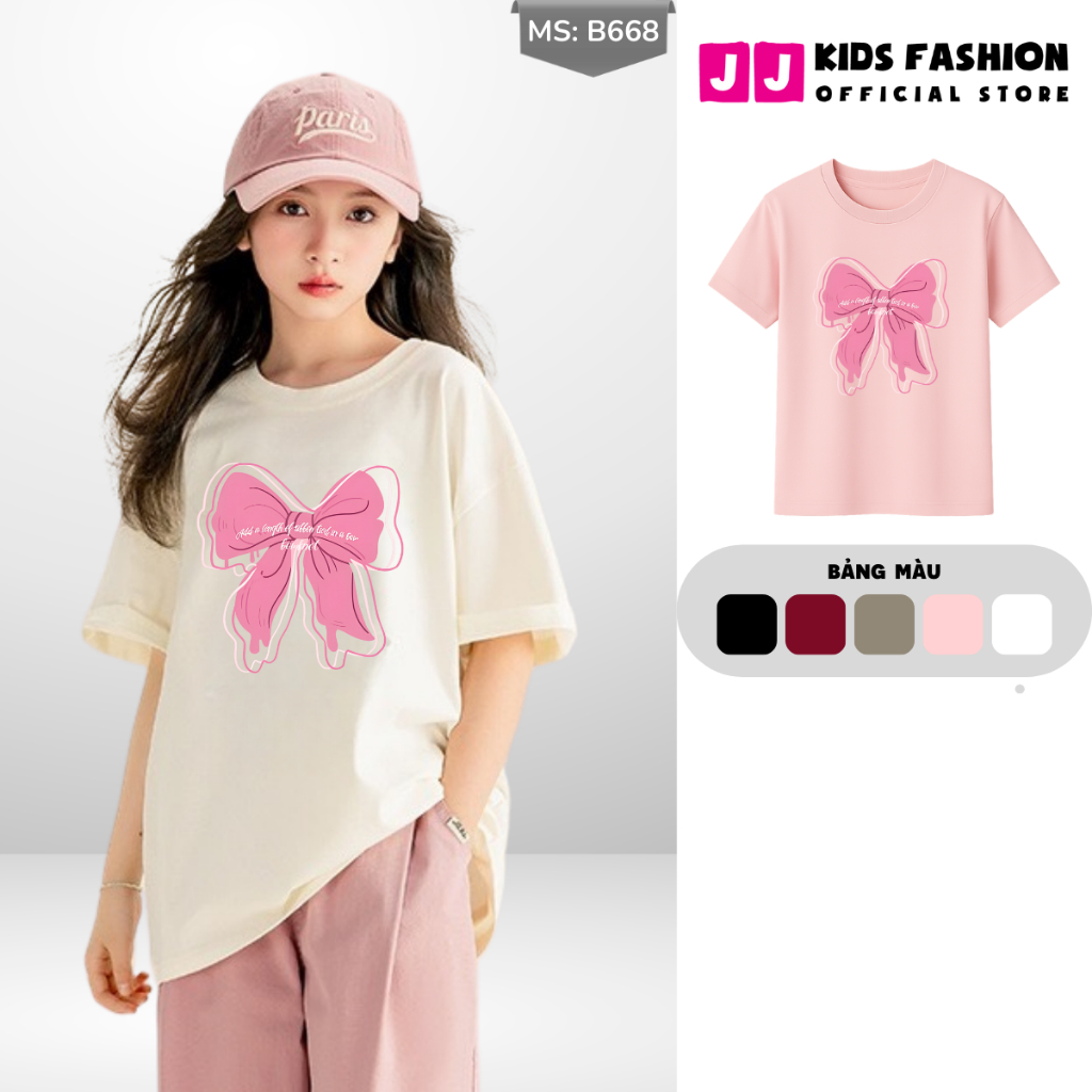 Áo Thun Ngắn Tay Mùa Hè Cho Bé Trai, Bé Gái In Hình Năng Động, Cổ Tròn B668 | JJ Kids Fashion