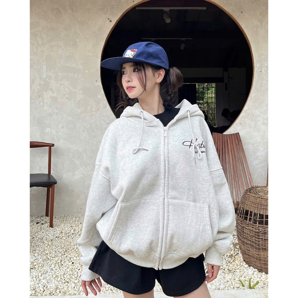 Áo Khoác Hoodie ZIP thêu chữ HISTORICAL  chất vải nỉ bông dày dặn, form boxy unisex thu đông khoác ngoài