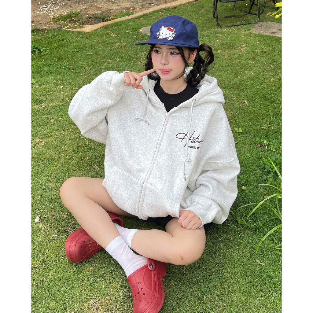 Áo Khoác Hoodie ZIP thêu chữ HISTORICAL  chất vải nỉ bông dày dặn, form boxy unisex thu đông khoác ngoài