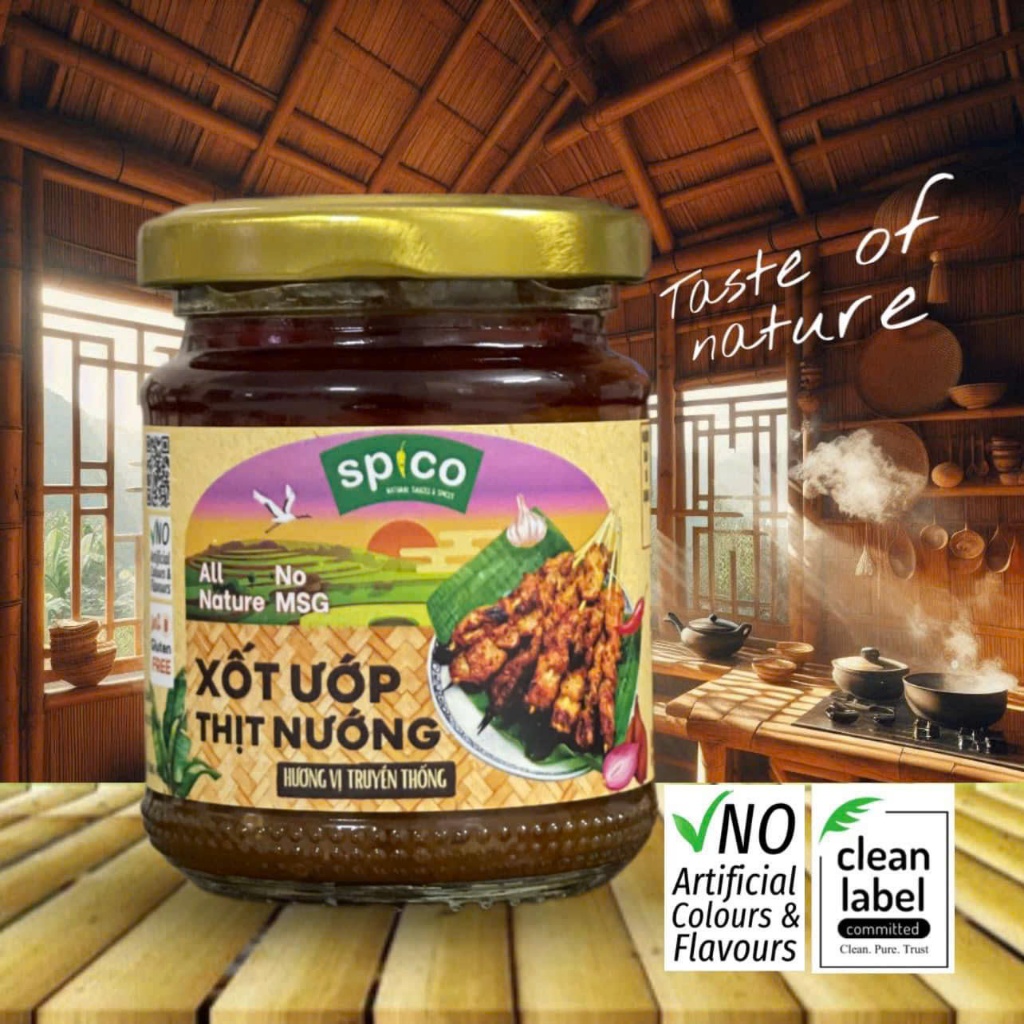 Xốt Ướp Thịt Nướng SPICO Không bột ngọt, Không hương liệu màu sắc tổng hợp