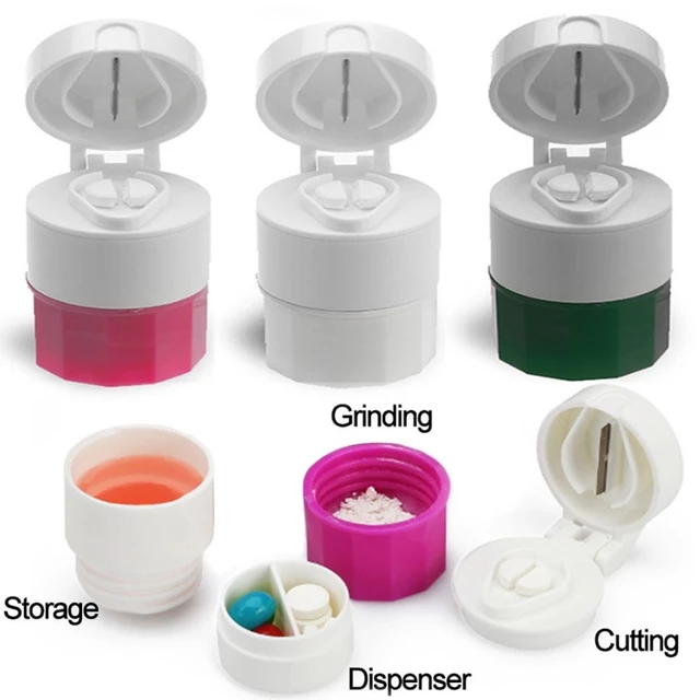 HỘP ĐỰNG THUỐC COMBO 2 HỘP 4IN1 CẮT VIÊN NGHIỀN VIÊN | HỘP CHIA THUỐC MINI CÓ LY UỐNG NƯỚC