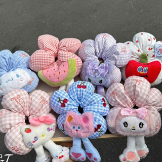 Buộc tóc Scrunchies Flower Cánh Phồng Phong Cách Hàn Quốc Ngọt Ngào