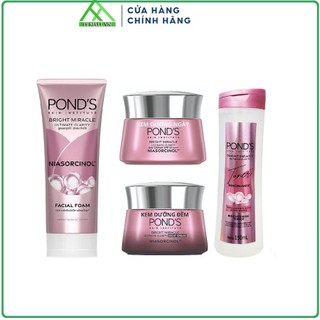 Combo Pond's Trắng Hồng Rạng Rỡ 45g (Sữa Rửa Mặt, Kem Dưỡng Ngày Và Đêm, Nước Hoa Hồng)