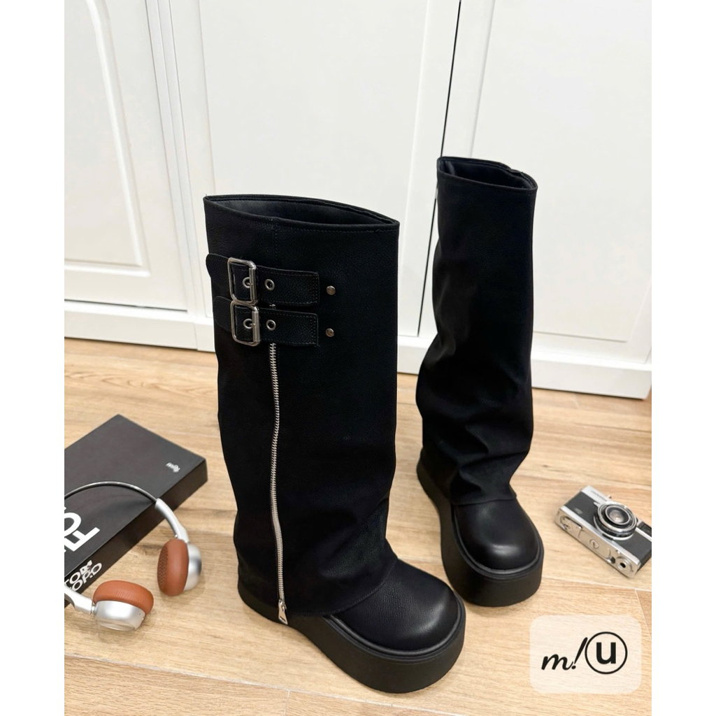 🩴👢Boot gập gấu kéo khoá