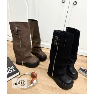 🩴👢Boot gập gấu kéo khoá