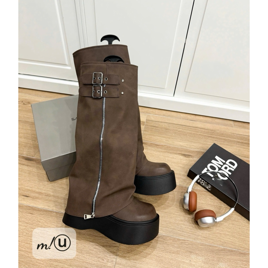 🩴👢Boot gập gấu kéo khoá