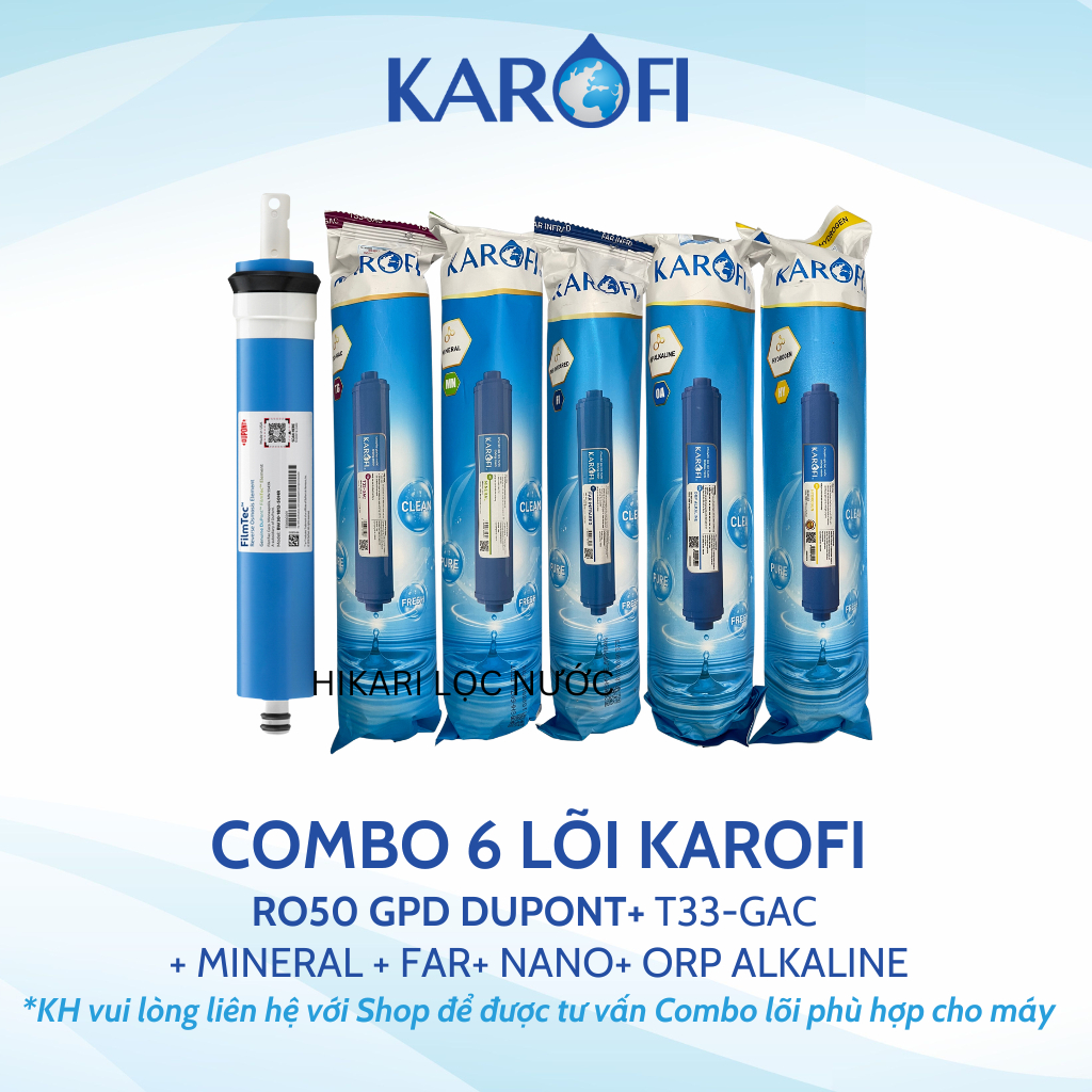 Combo 9 lõi lọc nước Karofi chính hãng dùng cho máy lọc nước Karofi K9IQ-2A