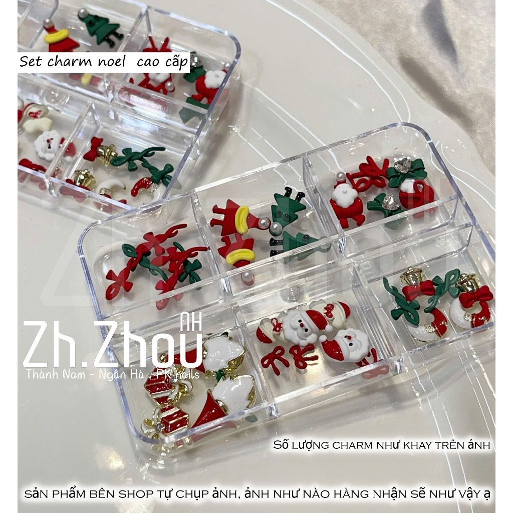 Set charm noel, charm gắn móng noel, charm noel, phụ kiện trang trí móng noel 2026