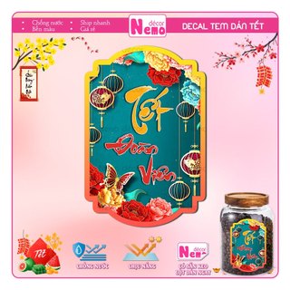 Tem Dán Tết 2026, Decal Dán Tết Đoàn Viên, Tem Tết Chúc Mừng Năm Mới Trang Trí Hộp Quà, Bánh, Kẹo, Mứt Ngày Tết.