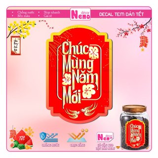 Tem Dán Tết 2026, Decal Dán Tết Đoàn Viên, Tem Tết Chúc Mừng Năm Mới Trang Trí Hộp Quà, Bánh, Kẹo, Mứt Ngày Tết.