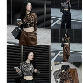 Áo Croptop Ôm Body Họa Tiết leopard print Thời Trang Sexy COOL