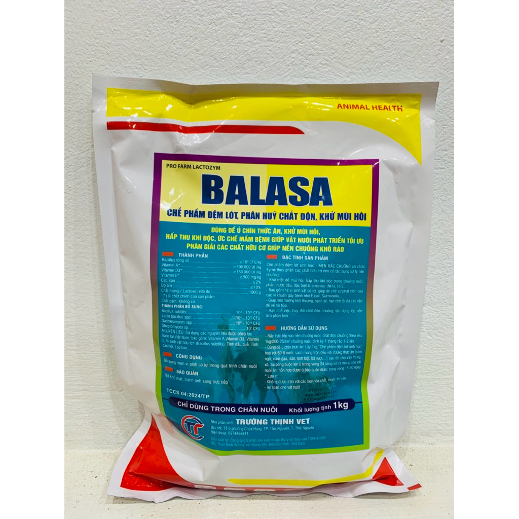 Chế phẩm sinh học men rắc chuồng balasa 1kg Topfarm, khử mùi hôi, hấp ...