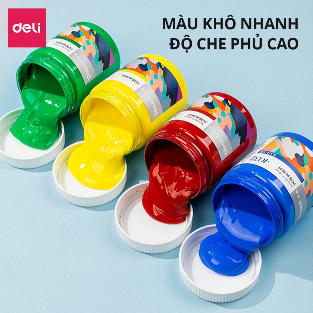 Hũ 100ML Màu Acrylic Dmast Deli Cao Cấp, Độ Phủ Cao, Màu Đậm Mịn, Vẽ & Custom Chuyên Nghiệp