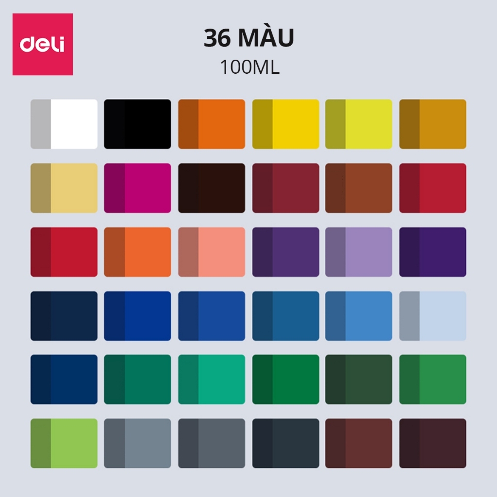 Hũ 100ML Màu Acrylic Dmast Deli Cao Cấp, Độ Phủ Cao, Màu Đậm Mịn, Vẽ & Custom Chuyên Nghiệp