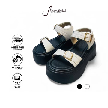 Sandal nữ đế cao 7cm, dép quai hậu nữ khoá ngang đế bánh mì, giày sandal nữ đi chơi 2026 [TĂNG 1 SIZE] SD007
