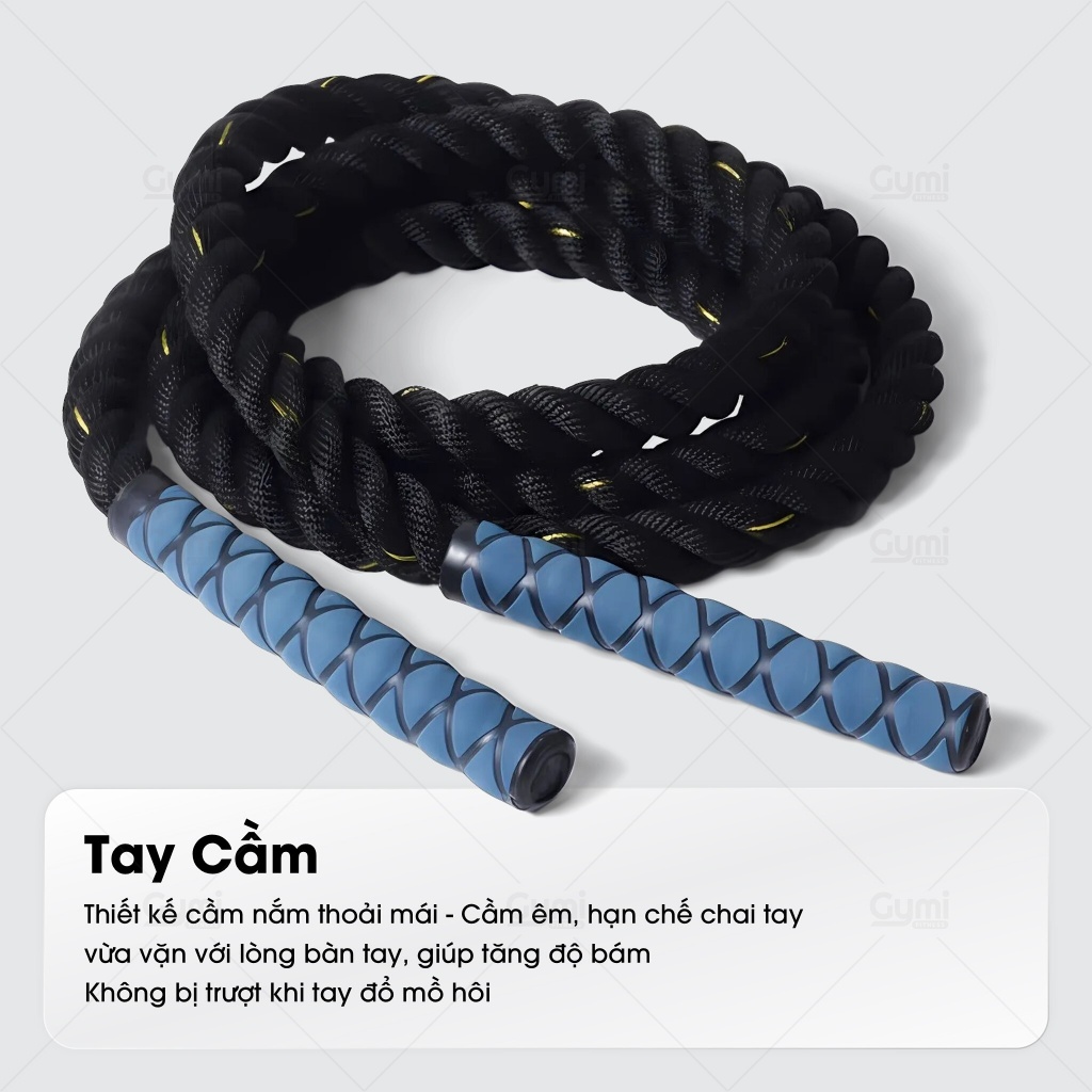 Dây Nhảy Boxing Gym - Tập Thể Lực Nặng 1.2kg, Dài 2m8 - Dây Nhảy Tăng Cơ, HIIT, Cardio - DN09