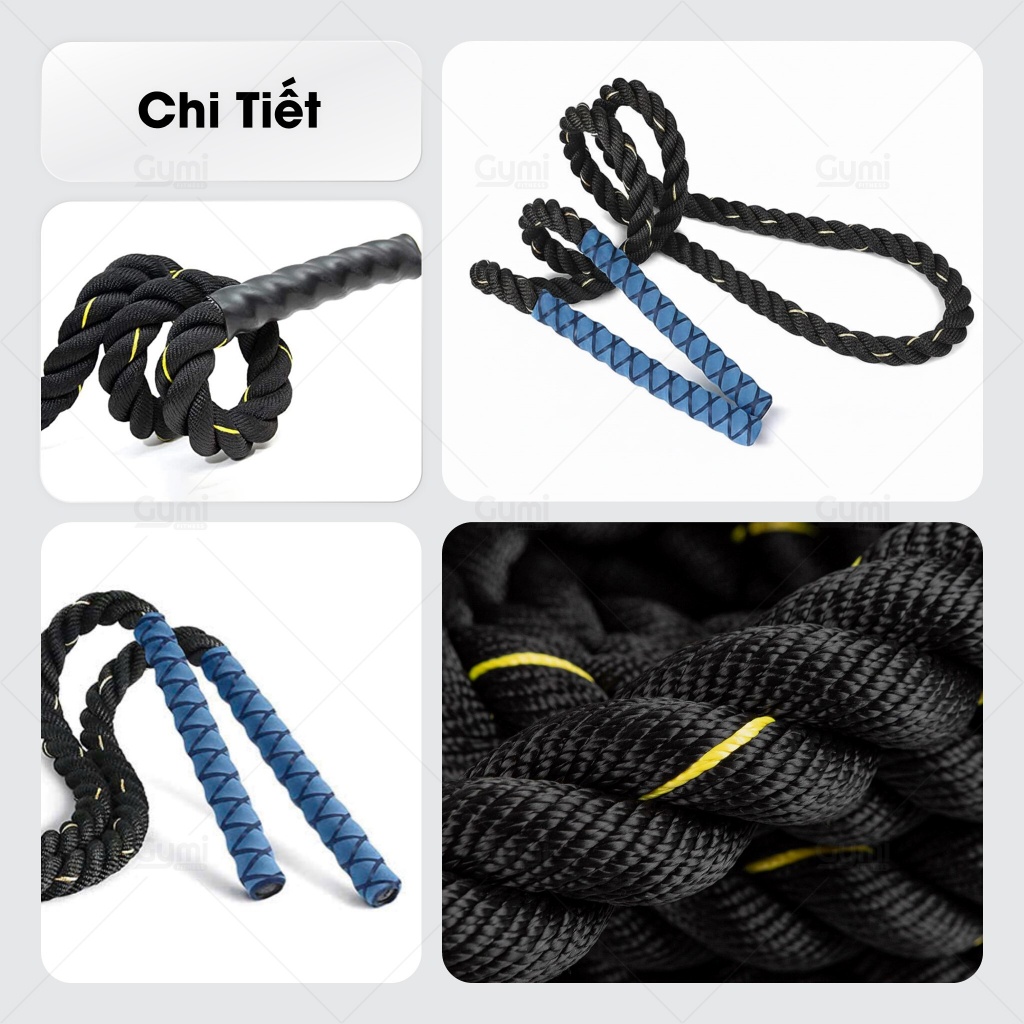 Dây Nhảy Boxing Gym - Tập Thể Lực Nặng 1.2kg, Dài 2m8 - Dây Nhảy Tăng Cơ, HIIT, Cardio - DN09