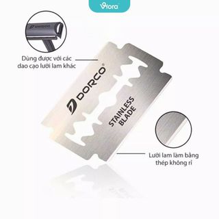 Dao Lam Dorco HQ Xanh Hộp 100 Lưỡi – Lưỡi Lam Sắc Bén, Hàng Chuẩn Bền, Cạo Râu Êm - VIORA SHOP