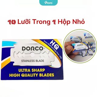 Dao Lam Dorco HQ Xanh Hộp 100 Lưỡi – Lưỡi Lam Sắc Bén, Hàng Chuẩn Bền, Cạo Râu Êm - VIORA SHOP