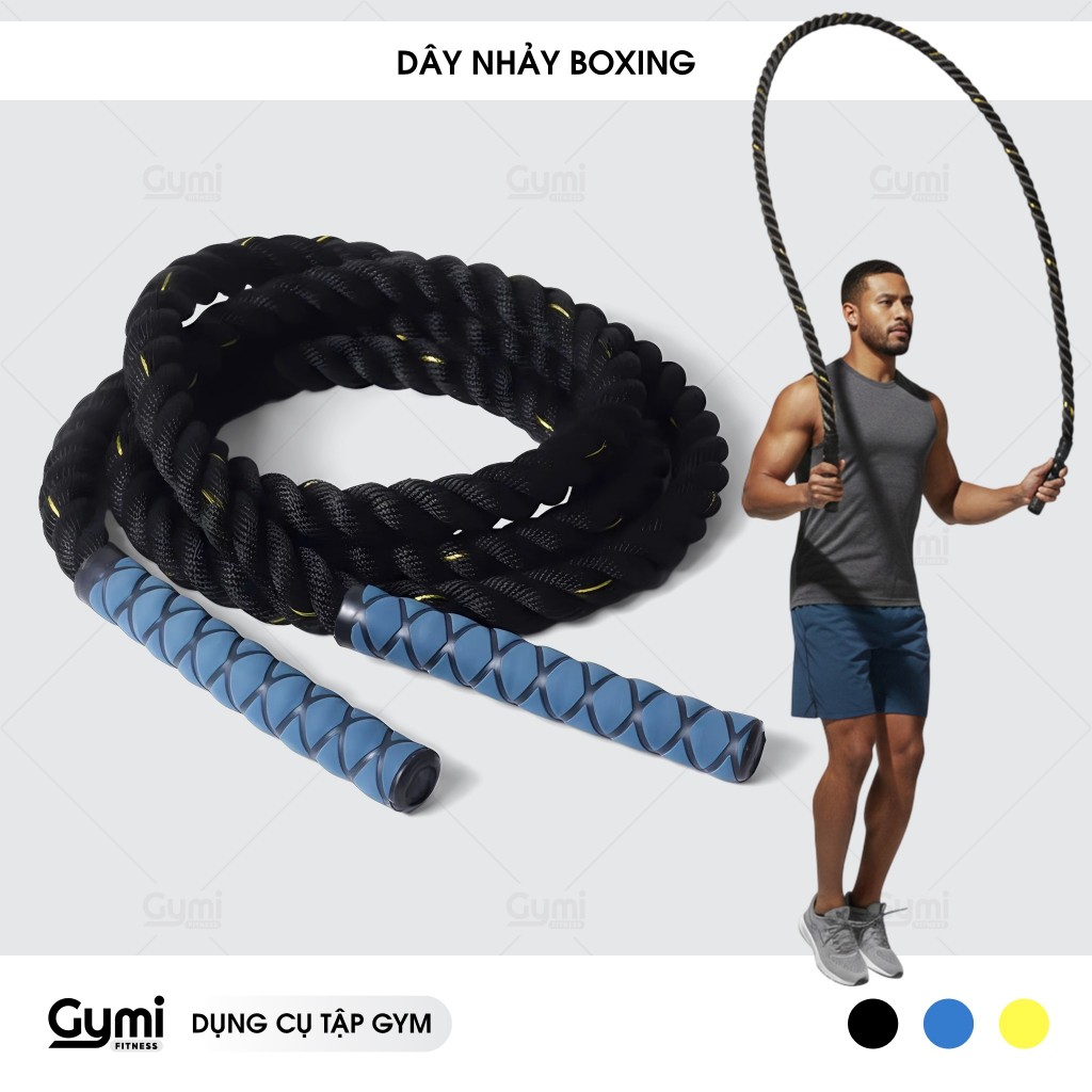 Dây Nhảy Boxing Gym - Tập Thể Lực Nặng 1.2kg, Dài 2m8 - Dây Nhảy Tăng Cơ, HIIT, Cardio - DN09