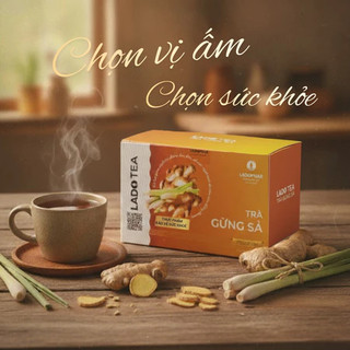 [CHÍNH HÃNG] Trà Túi Lọc Gừng Sả - Hỗ trợ Cải Thiện Các Triệu Chứng Cảm (Hộp 20 túi) - Ladophar
