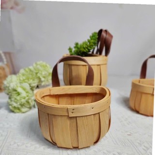 Giỏ treo tường OABU, đựng hành tỏi, gỗ, màu vàng nhạt, decor trong nhà bếp