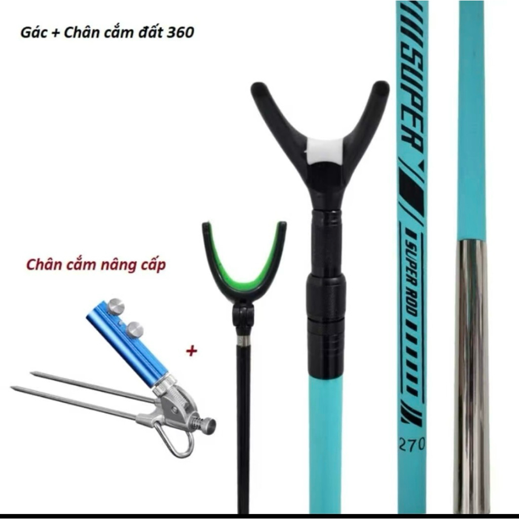 Gác cần và cán vợt câu đài cacbon SUPER ROD