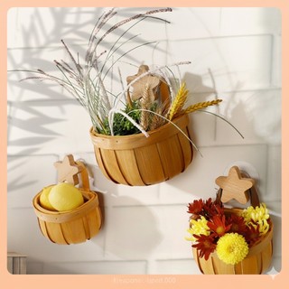 Giỏ treo tường OABU, đựng hành tỏi, gỗ, màu vàng nhạt, decor trong nhà bếp