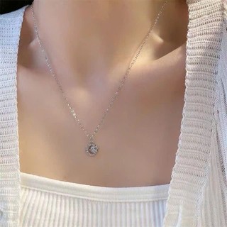 Dây Chuyền Bạc Chormic Mặt Trăng Đính Đá Trang Sức Đính Đá Làm Bằng Bạc 925 Vòng Cổ Nữ Sang Trọng