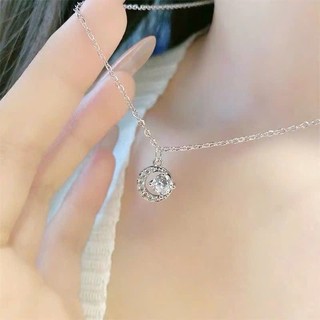 Dây Chuyền Bạc Chormic Mặt Trăng Đính Đá Trang Sức Đính Đá Làm Bằng Bạc 925 Vòng Cổ Nữ Sang Trọng