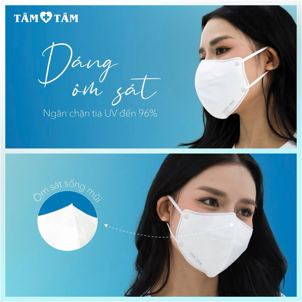 [NEW] Túi 10 cái Khẩu Trang Chống Nắng 5D hiệu TÂM TÂM, Thiết Kế Thời Trang, Chuẩn Form 5D