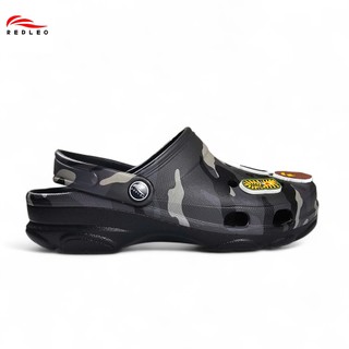(Đặt tăng 1 size+Tặng Charm) Dép sục REDLEO nam nữ DRL-46 họa tiết Camo rằn ri 3D, dép nam nữ quai hậu đúc nguyên khối